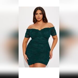 Plus size 3 green dress